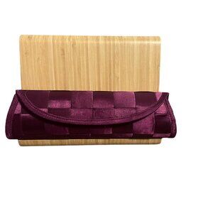 NWOT Deep Burgundy box Clutch